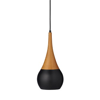 Lampa wisząca Lucy Woodlike Teak/Czarny 20cm